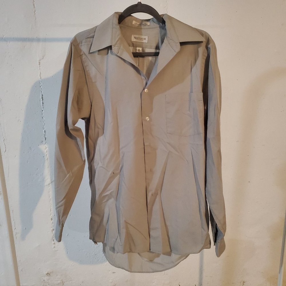 Van Heusen Size 15 Grey Men's button up